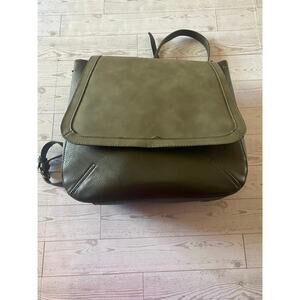 Universal Thread Olive Green & Black Faux Leather Crossbody Bag (Flaw)